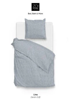 Zo!Home Lino Dekbedovertrek Denim Blue -Comfort Beddengoed Winkel zo home bettwasche lino denim 5