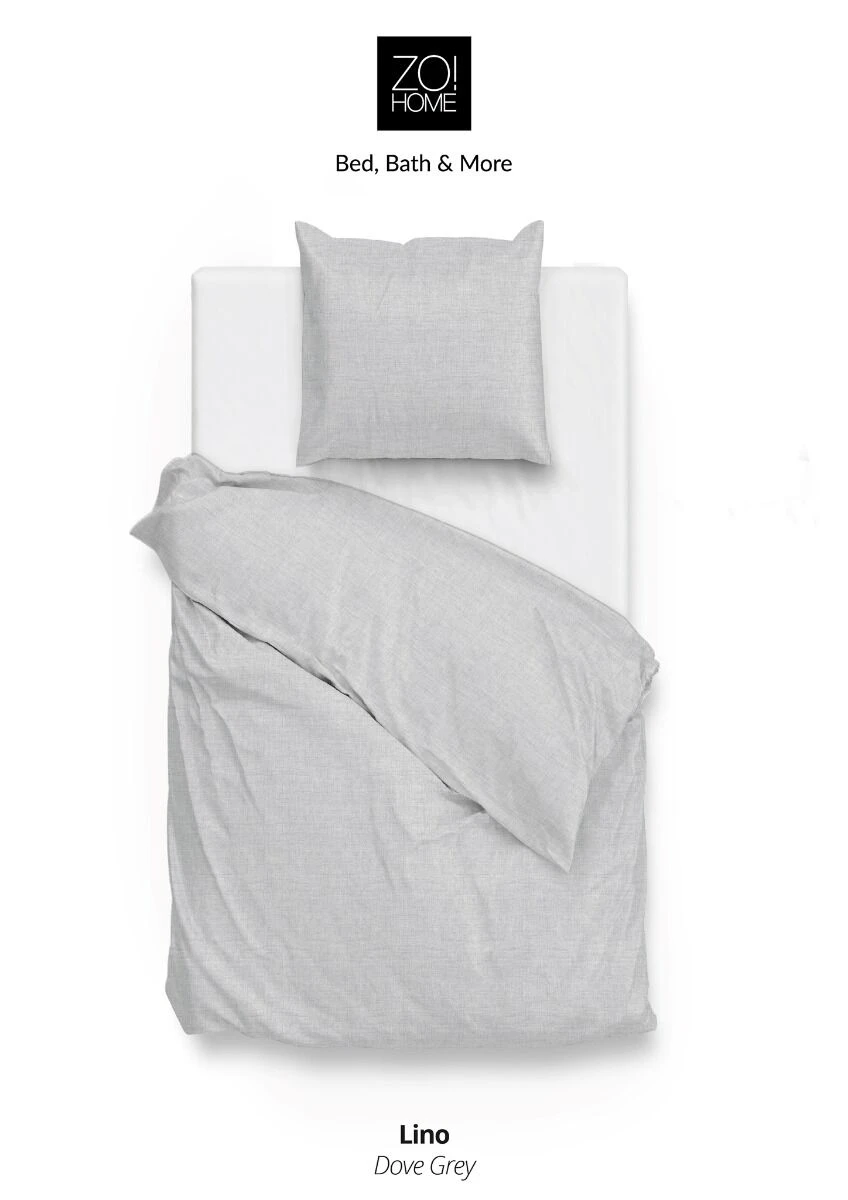 Zo!Home Lino Dekbedovertrek Dove Grey 4 Zo!Home Lino Dekbedovertrek Dove Grey - Afbeelding 2