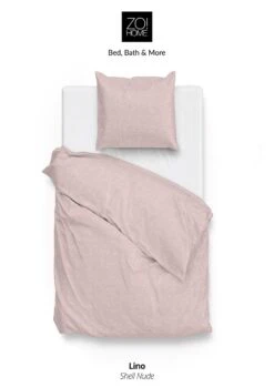 Zo!Home Lino Dekbedovertrek Shell Nude -Comfort Beddengoed Winkel zo home bettwasche lino shell nude 5