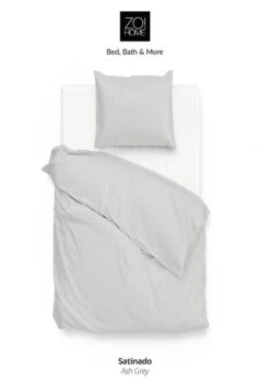 Zo!Home Satinado Dekbedovertrek Silver Grey 10 Zo!Home Satinado Dekbedovertrek Silver Grey -Comfort Beddengoed Winkel zo home bettwasche satinado ash grey 1