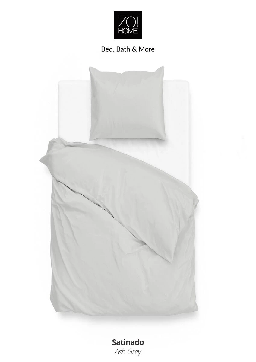 Zo!Home Satinado Dekbedovertrek Silver Grey 5 Zo!Home Satinado Dekbedovertrek Silver Grey - Afbeelding 3