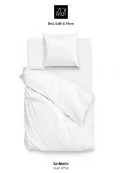 Zo!Home Satinado Dekbedovertrek White -Comfort Beddengoed Winkel zo home bettwasche satinado pure white 1