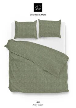 Zo!Home Lino Dekbedovertrek Army Green 10 Zo!Home Lino Dekbedovertrek Army Green -Comfort Beddengoed Winkel zo home dekbedovertrek lino army green 5