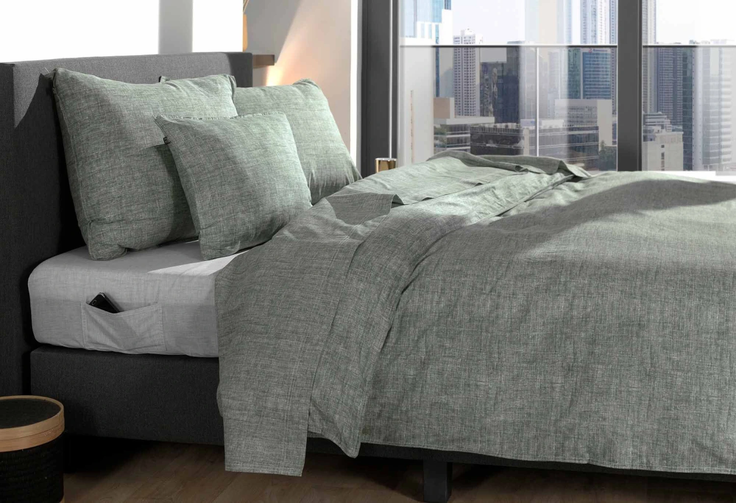 Zo!Home Lino Dekbedovertrek Army Green 8 Zo!Home Lino Dekbedovertrek Army Green - Afbeelding 6