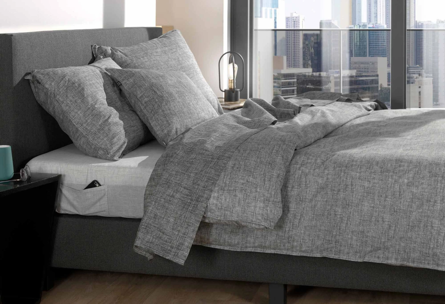 Zo!Home Lino Dekbedovertrek Anthracite 8 Zo!Home Lino Dekbedovertrek Anthracite - Afbeelding 6