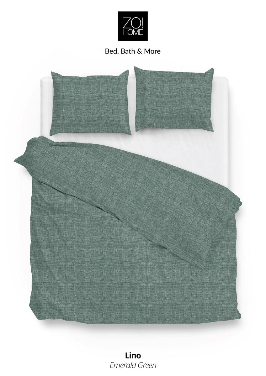 Zo!Home Lino Dekbedovertrek Emerald Green 3 Zo!Home Lino Dekbedovertrek Emerald Green