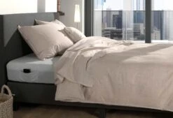 Zo!Home Lino Dekbedovertrek Sand -Comfort Beddengoed Winkel zo home dekbedovertrek lino sandy beige 5 1