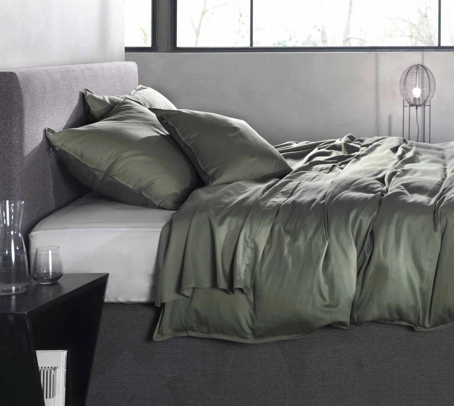 Zo!Home Satinado Dekbedovertrek Army Green 4 Zo!Home Satinado Dekbedovertrek Army Green - Afbeelding 2