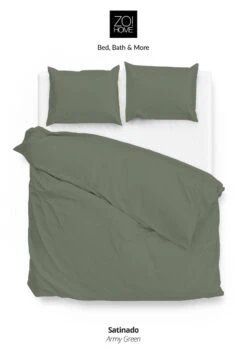 Zo!Home Satinado Dekbedovertrek Army Green