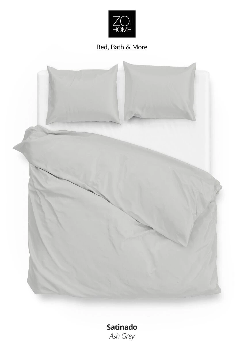 Zo!Home Satinado Dekbedovertrek Silver Grey 3 Zo!Home Satinado Dekbedovertrek Silver Grey