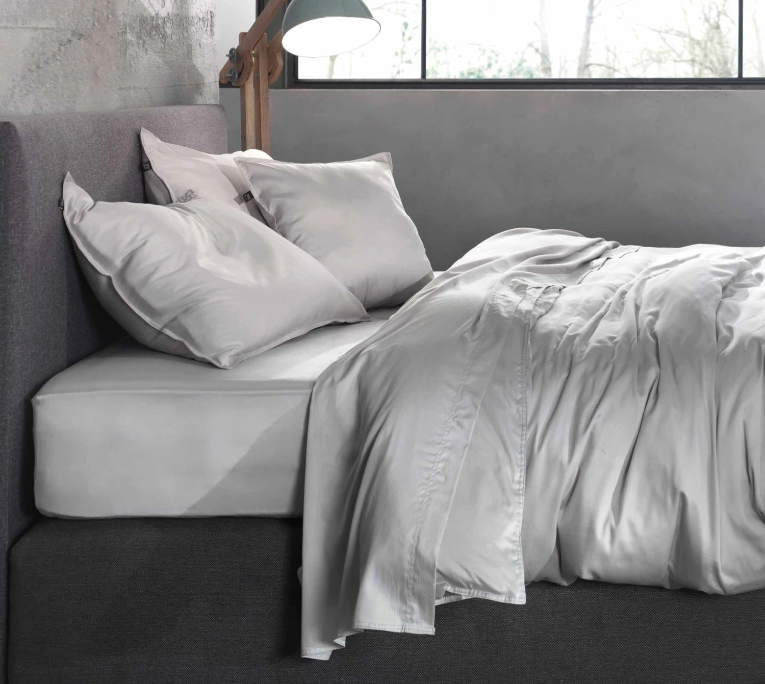 Zo!Home Satinado Dekbedovertrek Silver Grey 4 Zo!Home Satinado Dekbedovertrek Silver Grey - Afbeelding 2