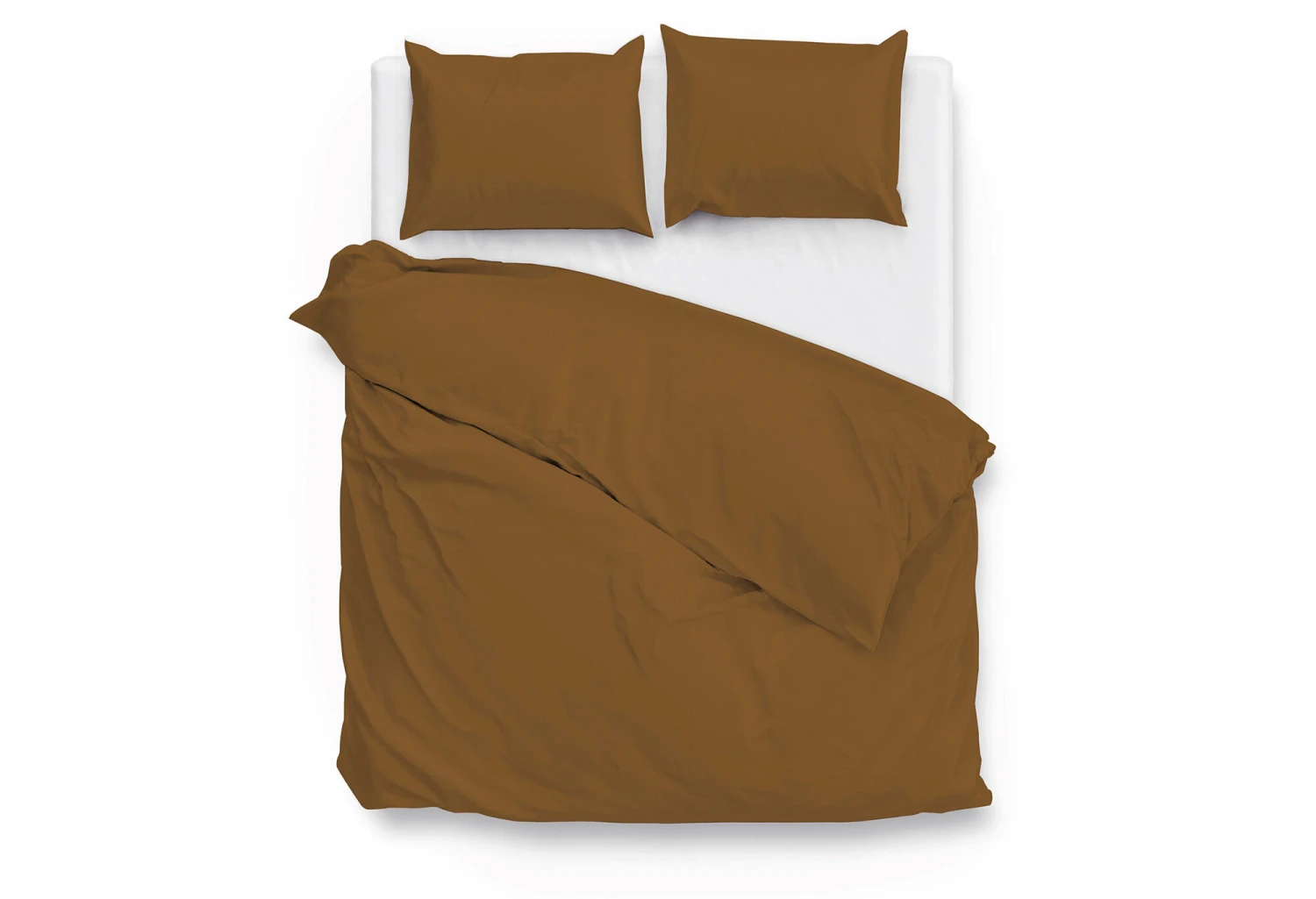Zo!Home Satinado Dekbedovertrek Cognac Brown 3 Zo!Home Satinado Dekbedovertrek Cognac Brown