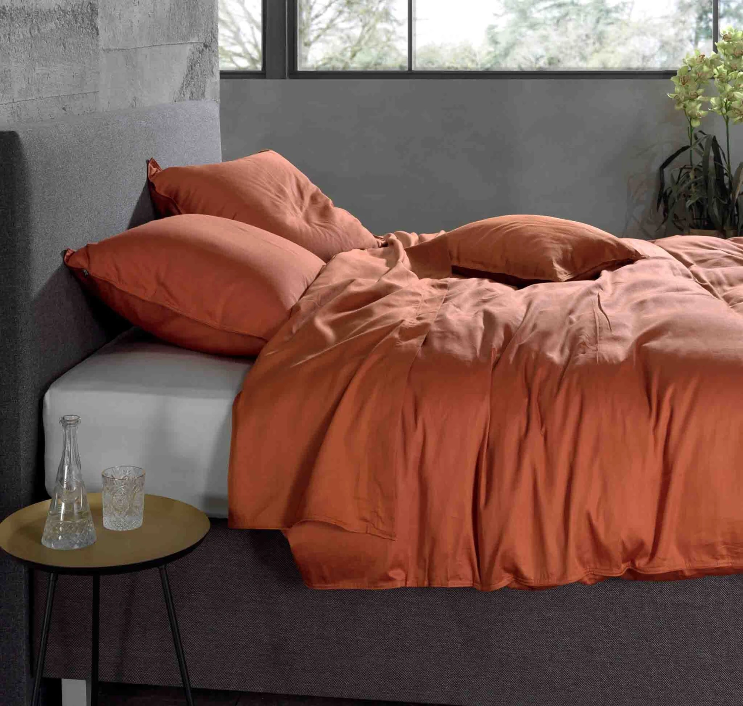 Zo!Home Satinado Dekbedovertrek Copper Orange 8 Zo!Home Satinado Dekbedovertrek Copper Orange - Afbeelding 6
