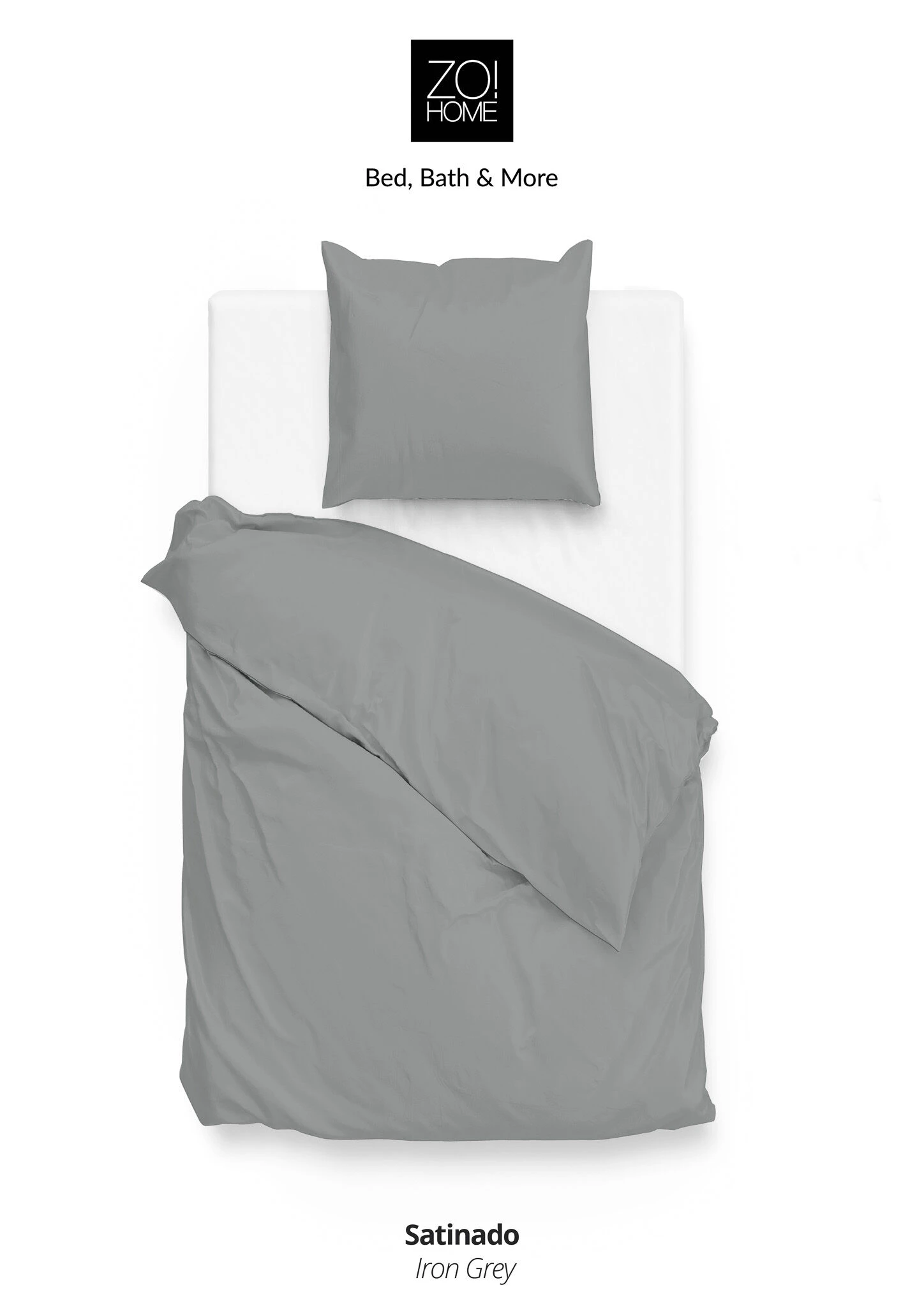 Zo!Home Satinado Dekbedovertrek Iron Grey 5 Zo!Home Satinado Dekbedovertrek Iron Grey - Afbeelding 3