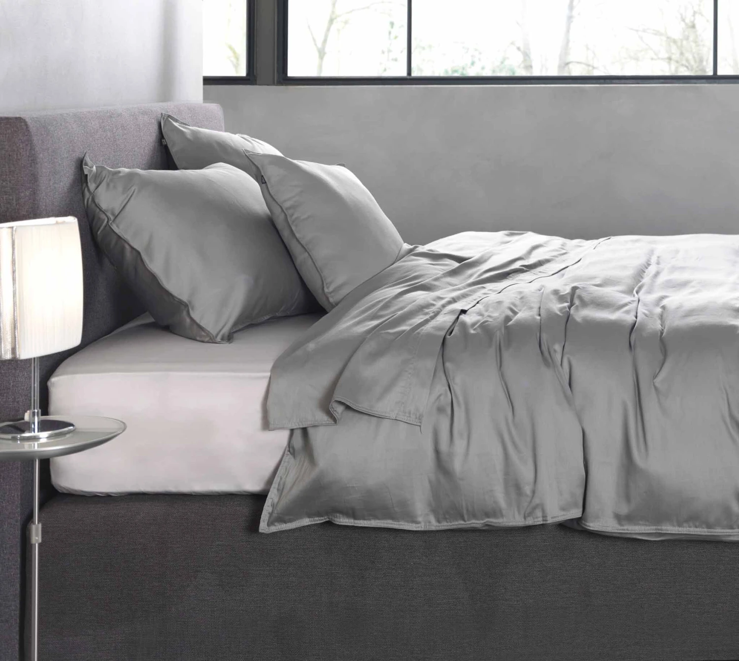 Zo!Home Satinado Dekbedovertrek Iron Grey 4 Zo!Home Satinado Dekbedovertrek Iron Grey - Afbeelding 2