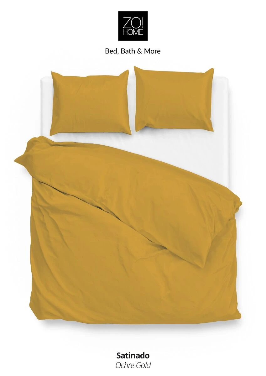 Zo!Home Satinado Dekbedovertrek Ochre Gold 3 Zo!Home Satinado Dekbedovertrek Ochre Gold
