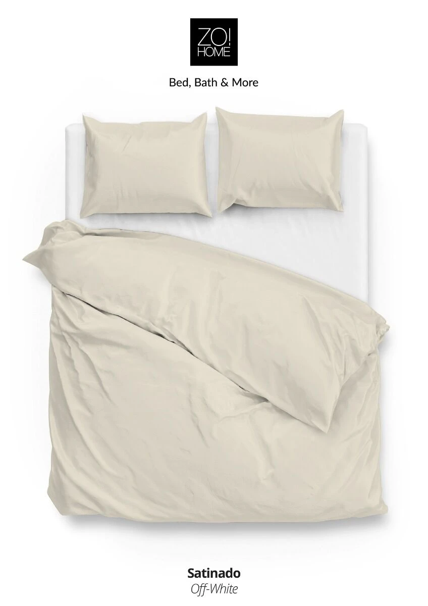 Zo!Home Satinado Dekbedovertrek Off-White 8 Zo!Home Satinado Dekbedovertrek Off-White - Afbeelding 6
