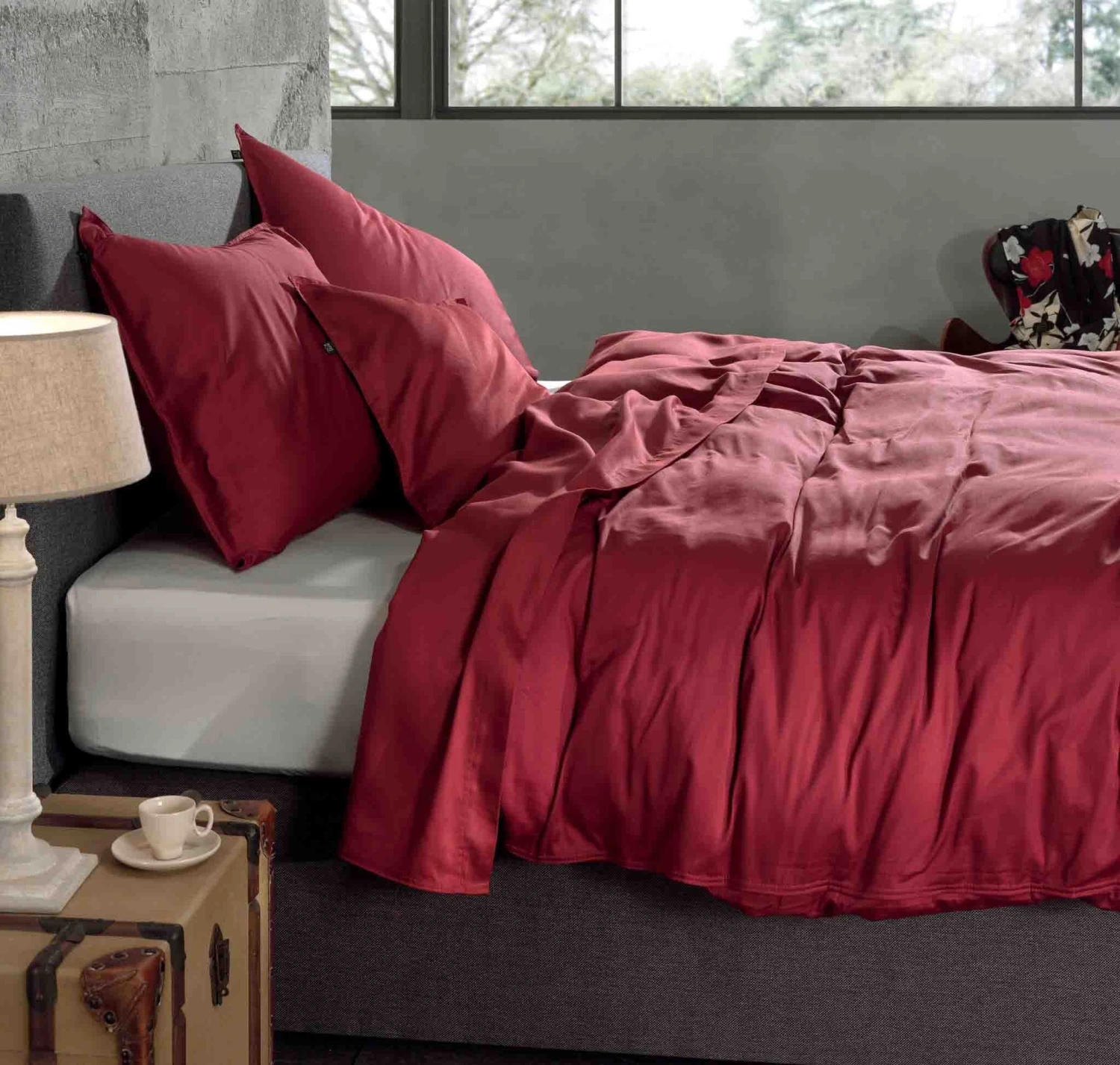 Zo!Home Satinado Dekbedovertrek Spicy Red 9 Zo!Home Satinado Dekbedovertrek Spicy Red - Afbeelding 7