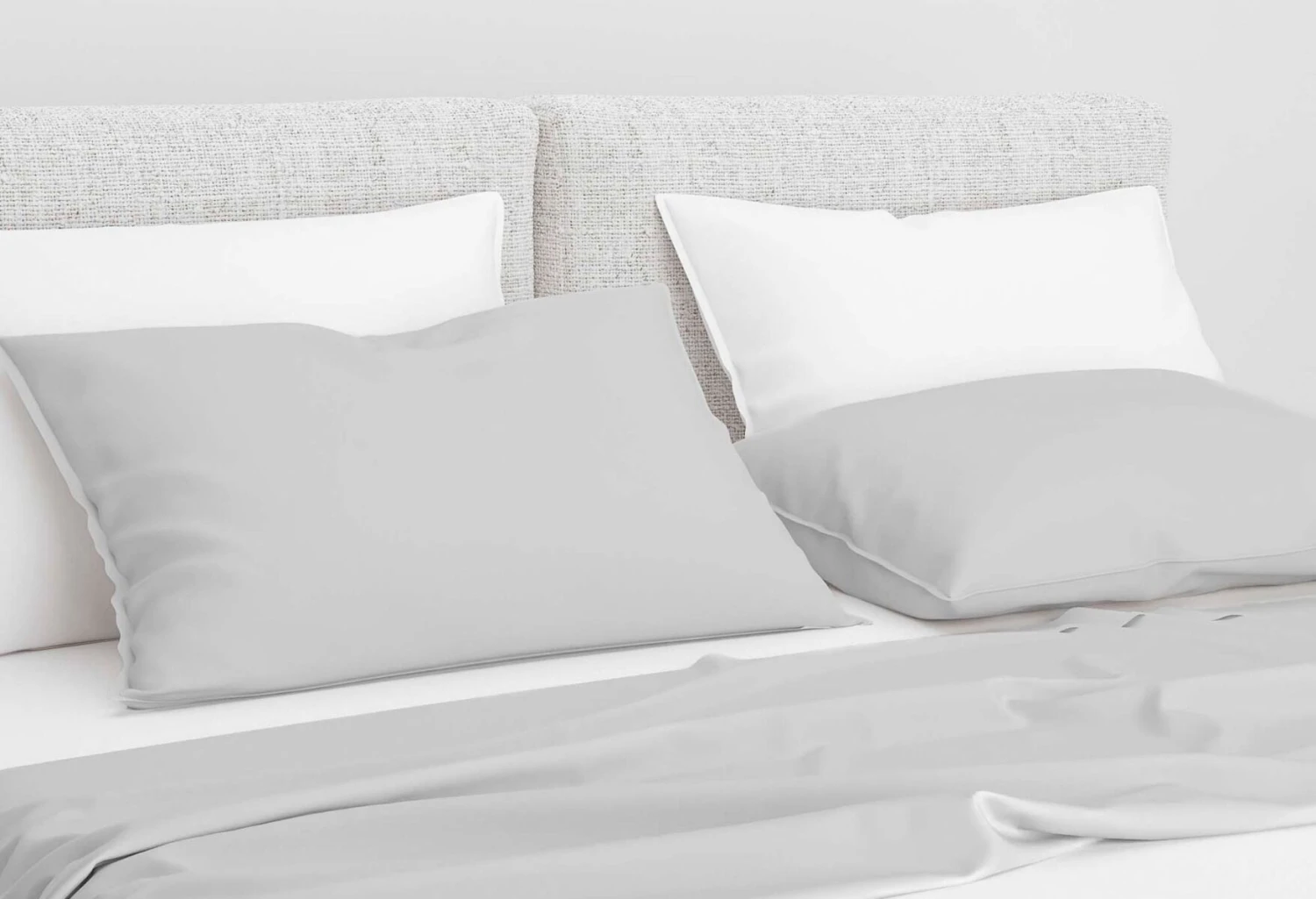 Zo!Home Satinado Kussensloop Silver Grey (set Van 2) 3 Zo!Home Satinado Kussensloop Silver Grey (set Van 2)