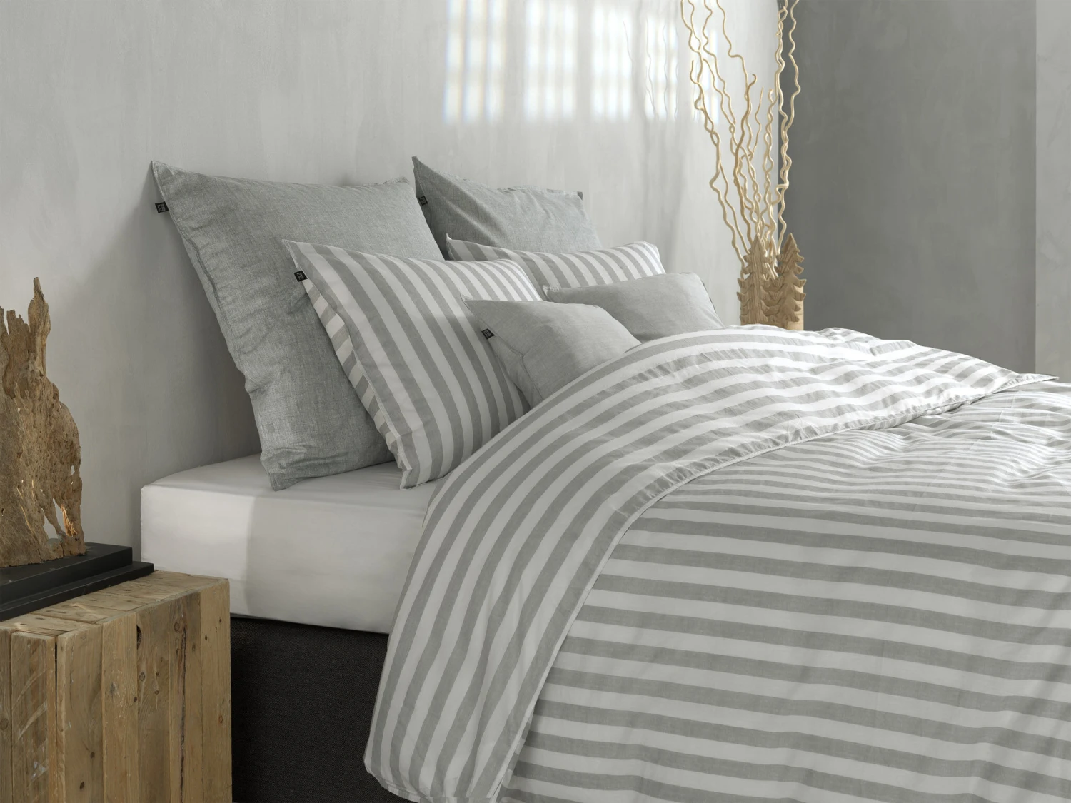 Zo!Home Banda Di Lino Dekbedovertrek Dove Grey 5 Zo!Home Banda Di Lino Dekbedovertrek Dove Grey - Afbeelding 3