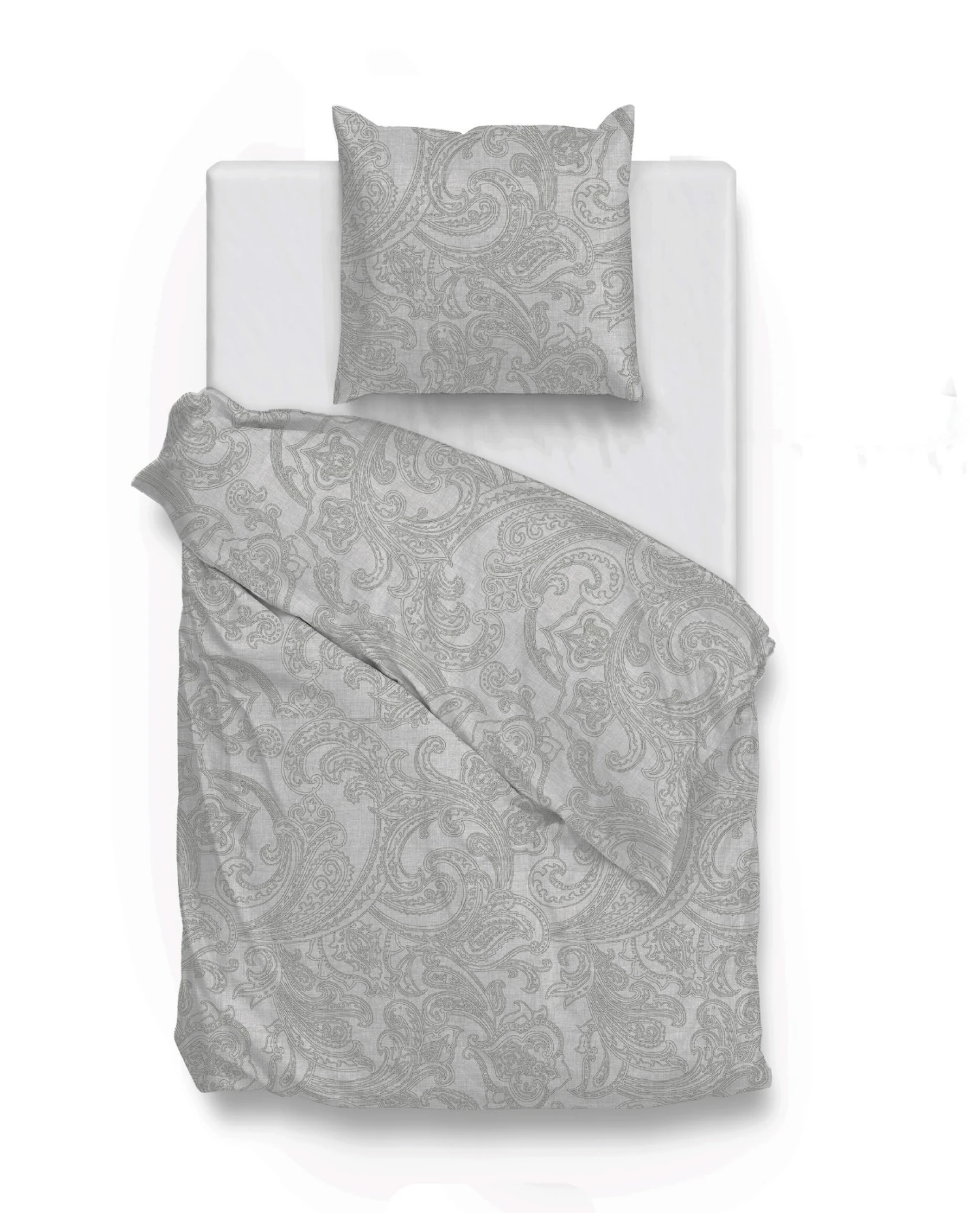 Zo!Home Paisley Di Lino Dekbedovertrek Dove Grey 4 Zo!Home Paisley Di Lino Dekbedovertrek Dove Grey - Afbeelding 2