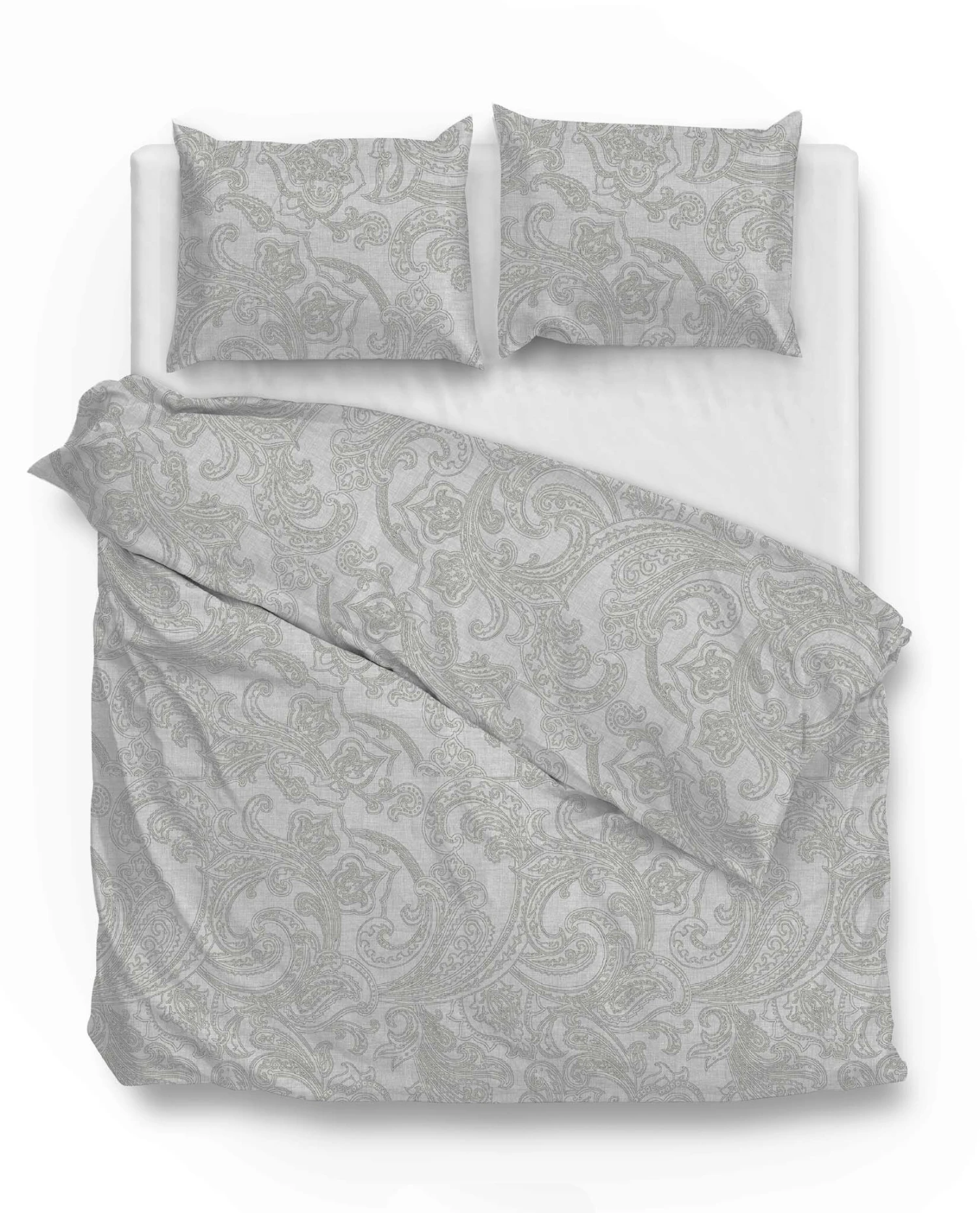 Zo!Home Paisley Di Lino Dekbedovertrek Dove Grey 3 Zo!Home Paisley Di Lino Dekbedovertrek Dove Grey