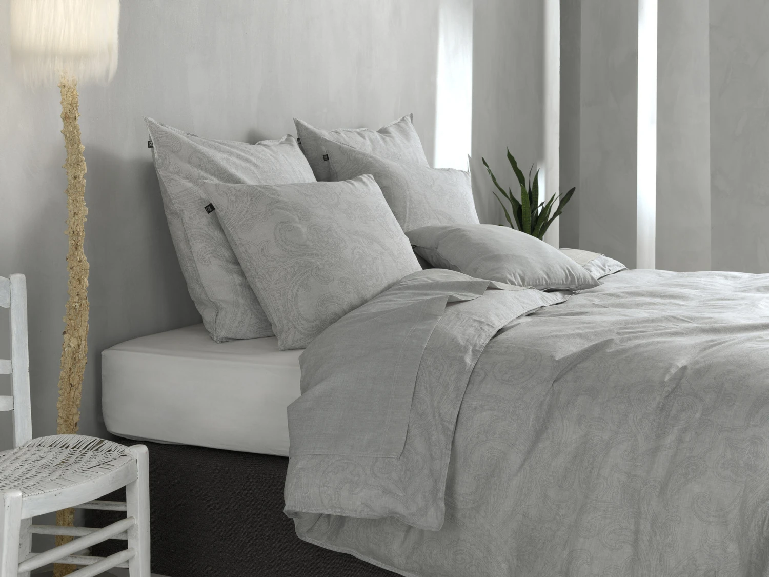 Zo!Home Paisley Di Lino Dekbedovertrek Dove Grey 5 Zo!Home Paisley Di Lino Dekbedovertrek Dove Grey - Afbeelding 3