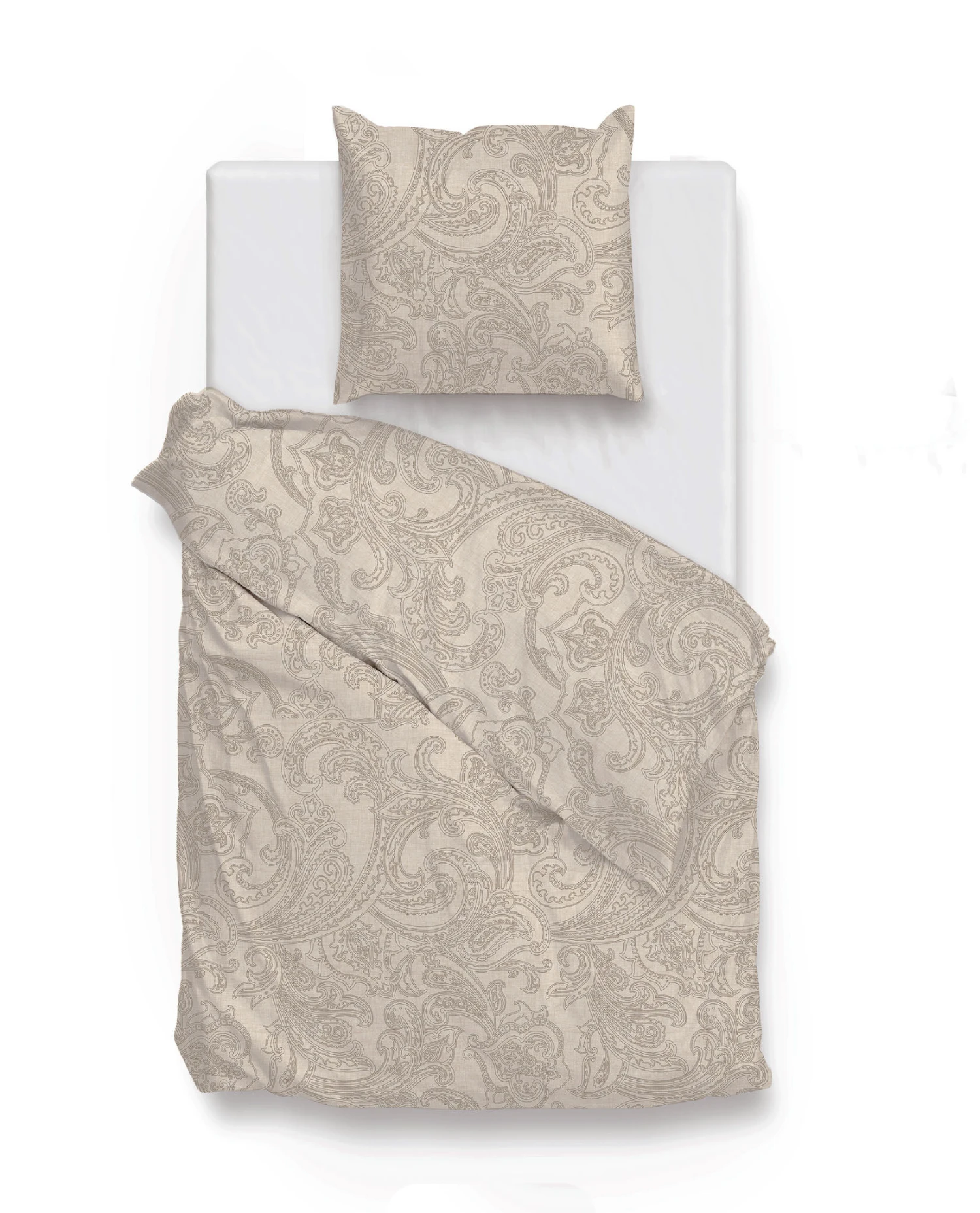 Zo!Home Paisley Di Lino Dekbedovertrek Sandy Beige 4 Zo!Home Paisley Di Lino Dekbedovertrek Sandy Beige - Afbeelding 2