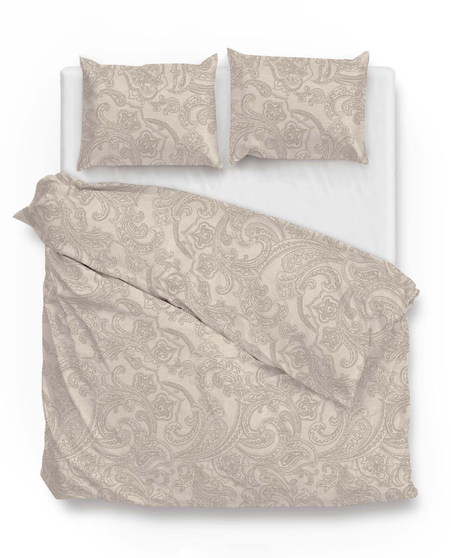 Zo!Home Paisley Di Lino Dekbedovertrek Sandy Beige 3 Zo!Home Paisley Di Lino Dekbedovertrek Sandy Beige