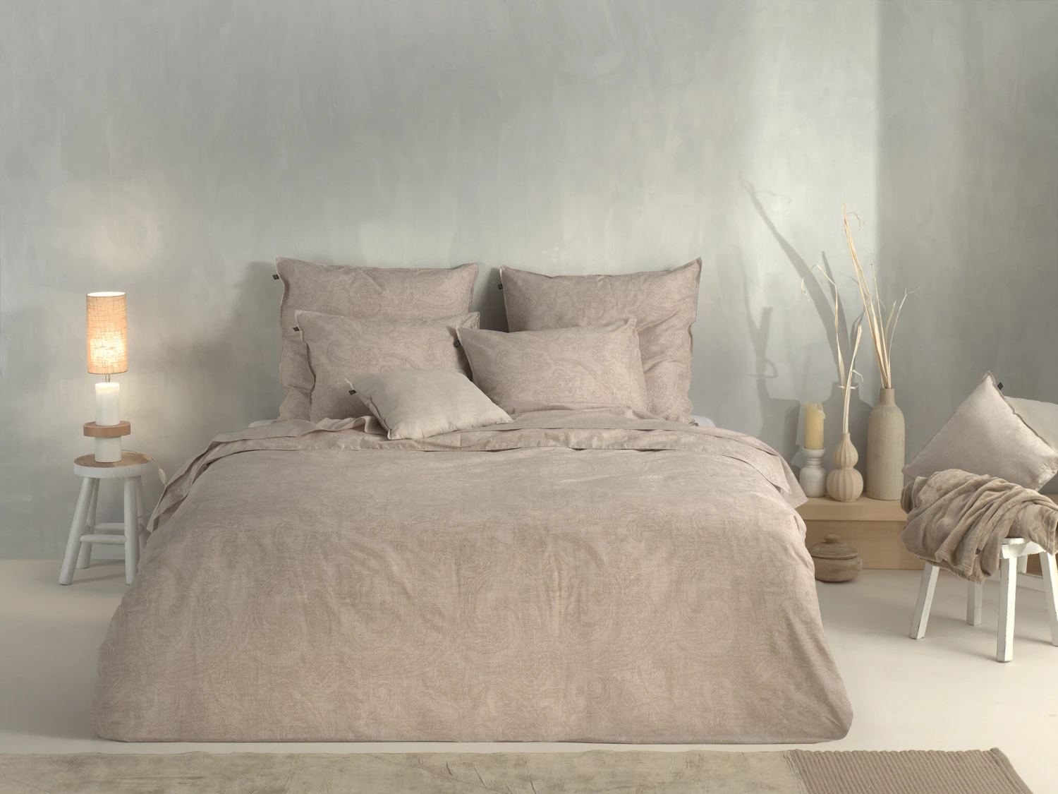 Zo!Home Paisley Di Lino Dekbedovertrek Sandy Beige 6 Zo!Home Paisley Di Lino Dekbedovertrek Sandy Beige - Afbeelding 4