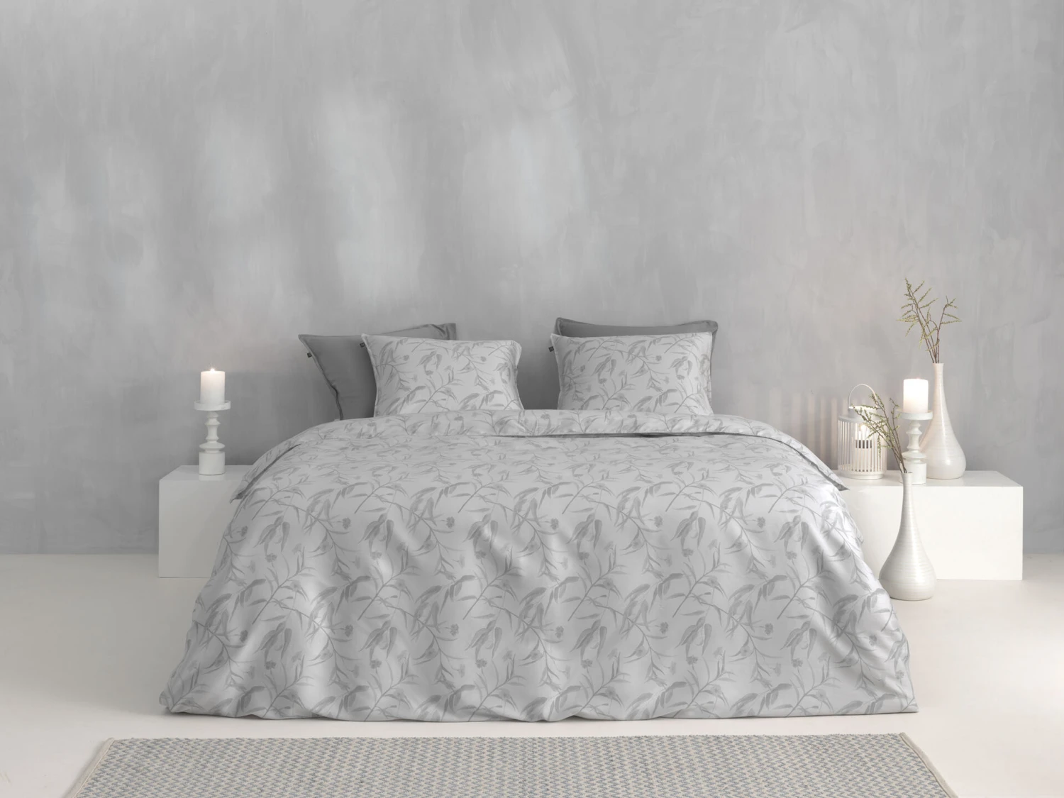 Zo!Home Fiori Di Satinado Dekbedovertrek Ash Grey 6 Zo!Home Fiori Di Satinado Dekbedovertrek Ash Grey - Afbeelding 4