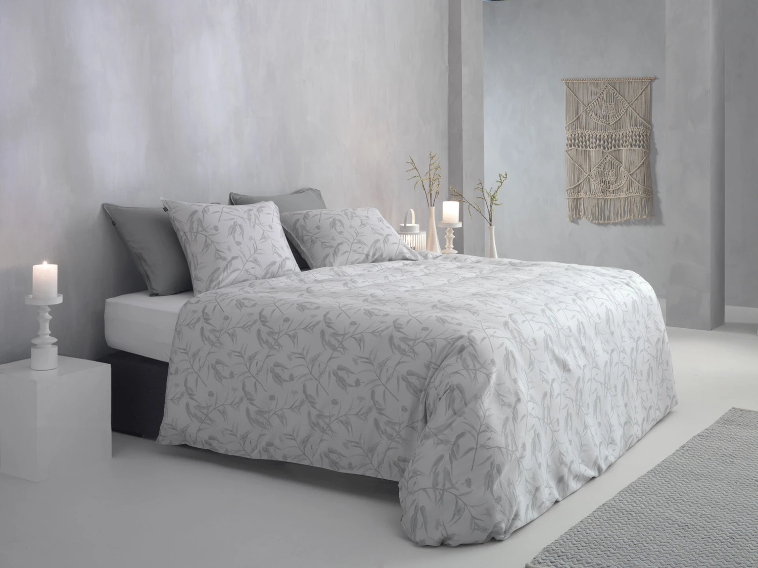 Zo!Home Fiori Di Satinado Dekbedovertrek Ash Grey 7 Zo!Home Fiori Di Satinado Dekbedovertrek Ash Grey - Afbeelding 5
